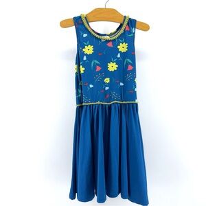 Dot Dot Smile Blue Floral Girls Tank Dress
